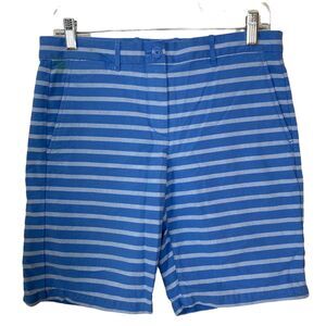 Khakis by Gap Shorts Bermuda Womens 2 Boyfriend Rollup Blue Striped